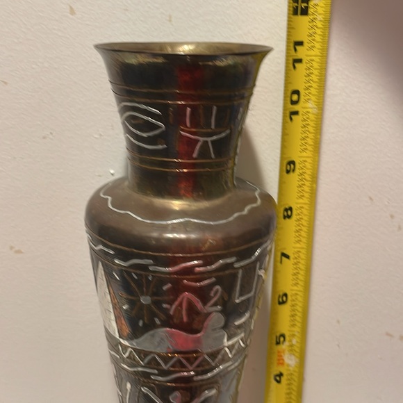 1940’s Rare Egyptian Silver Overlay Copper Vase 🏺 - Picture 9 of 10